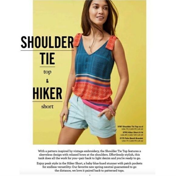 CAbi #5787 Nomad Shoulder Tie Top Multicolor Size Large - Picture 6 of 6